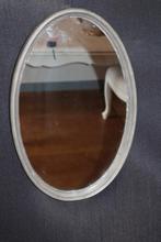 Spiegel met bronzen zilver vernikkelde lijst, Antiek en Kunst, Ophalen, Overige vormen, Minder dan 50 cm