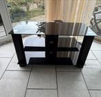 Aldenkamp PLG900 TV Meubel - Zwart Glas, Ophalen, Gebruikt, 100 tot 150 cm, Glas