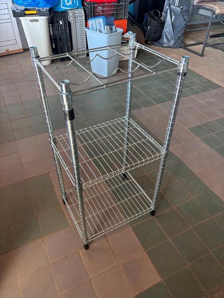 CUTLER Metalen Organizer Draadrek Chroom Flessenhouder, Huis en Inrichting, Keuken | Keukenbenodigdheden, Zo goed als nieuw, Ophalen