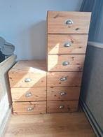 Grenen hout kastjes 2x, Huis en Inrichting, Kasten | Ladekasten, Ophalen, Gebruikt, 50 tot 100 cm, Minder dan 100 cm