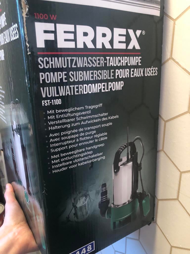 Ferrex Vuilwaterdompelpomp FST-1100, Tuin en Terras, Ophalen, Nieuw, Elektrisch, Dompelpomp