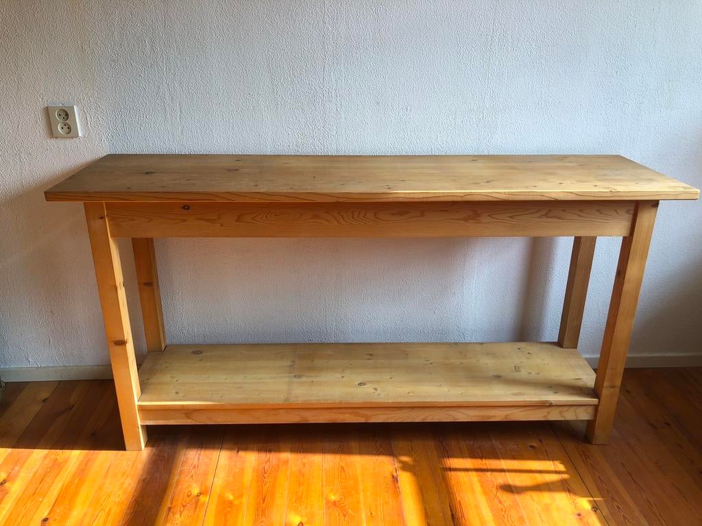 Sidetable / Wandtafel hout, Ophalen, Gebruikt, 150 tot 200 cm, 25 tot 50 cm