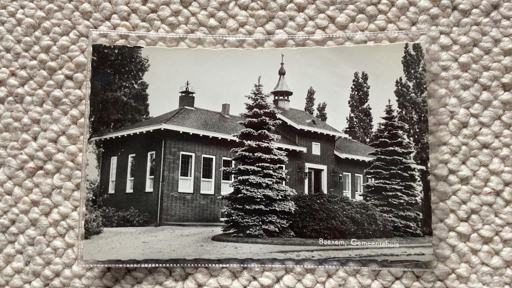 Ansichtkaart Baexem Gemeentehuis. 914, Ophalen of Verzenden, 1940 tot 1960, Ongelopen, Limburg