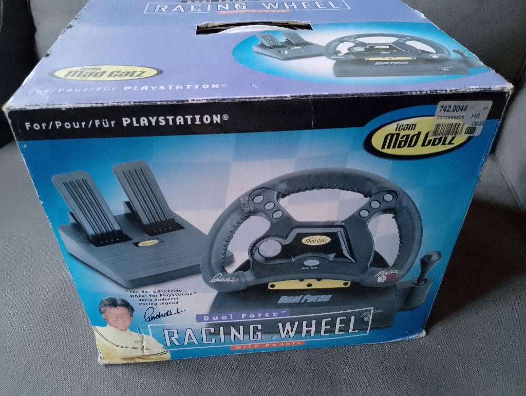 Mad catz racing wheel stuur cib ps1, Spelcomputers en Games, Gebruikt, 1 speler, Racen en Vliegen, Ophalen of Verzenden