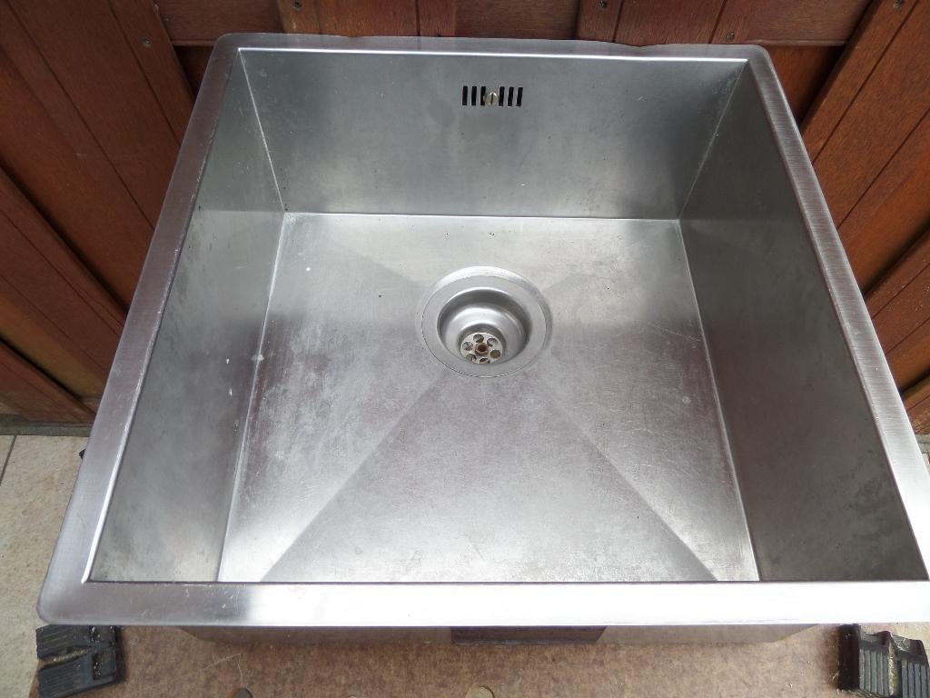 rvs  inbouw spoelbak /aanrechtbak, vierkant., Ophalen of Verzenden, Gebruikt, Rvs, Overige typen