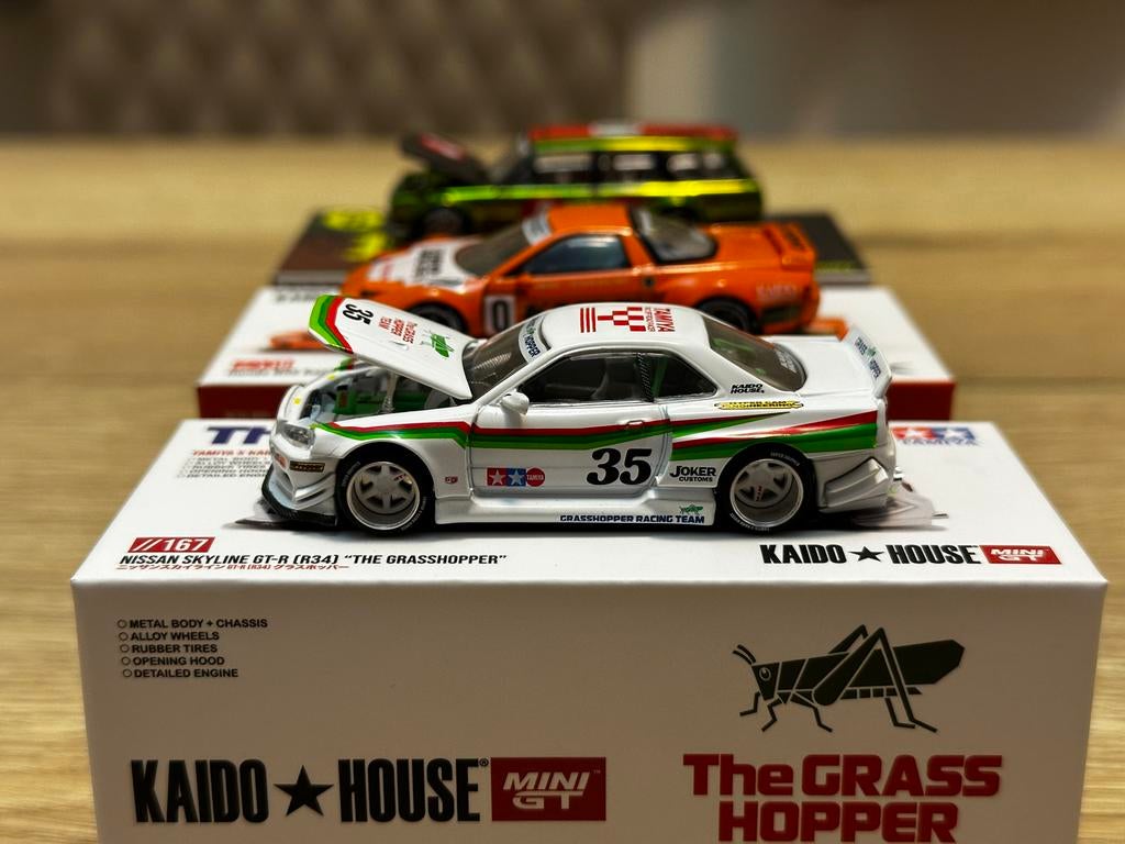 Kaido House Nissan Skyline GT-R R34 The Grasshopper Mini GT, Overige merken, 1:50 of kleiner, Auto, Nieuw