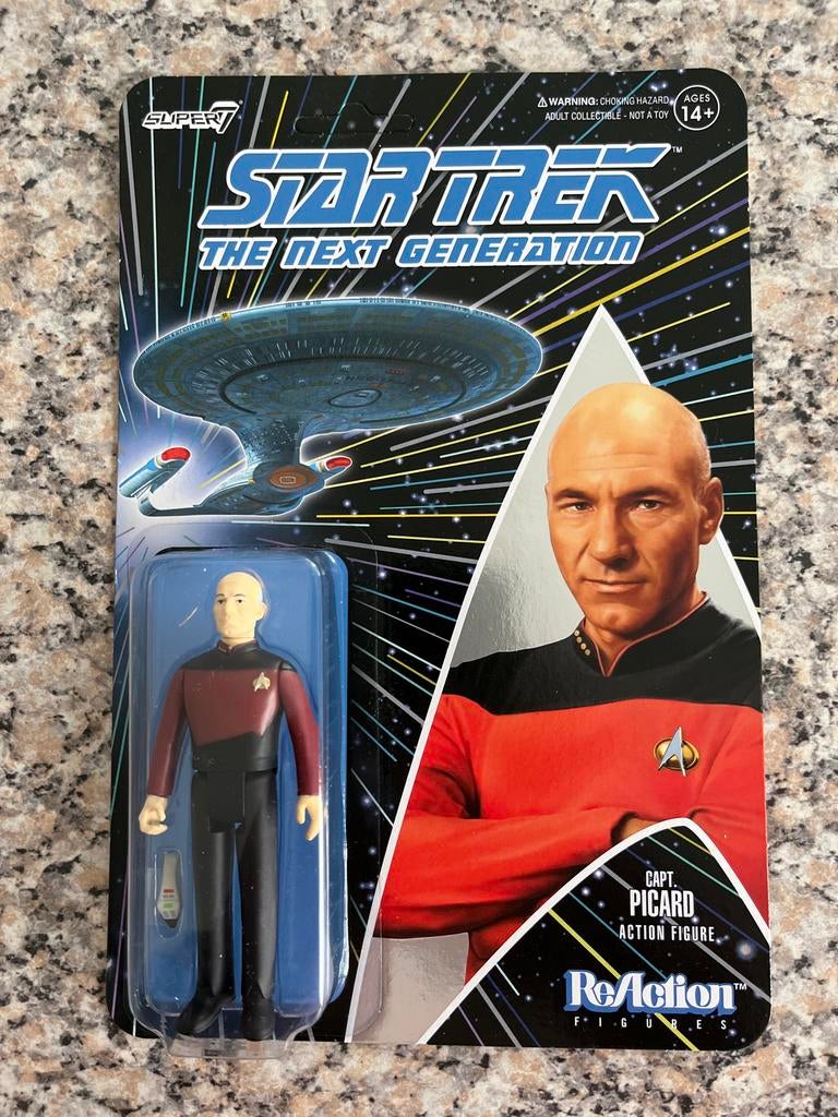 Star Trek TNG Captain Picard ReAction Actiefiguur Super7, Ophalen of Verzenden, Nieuw