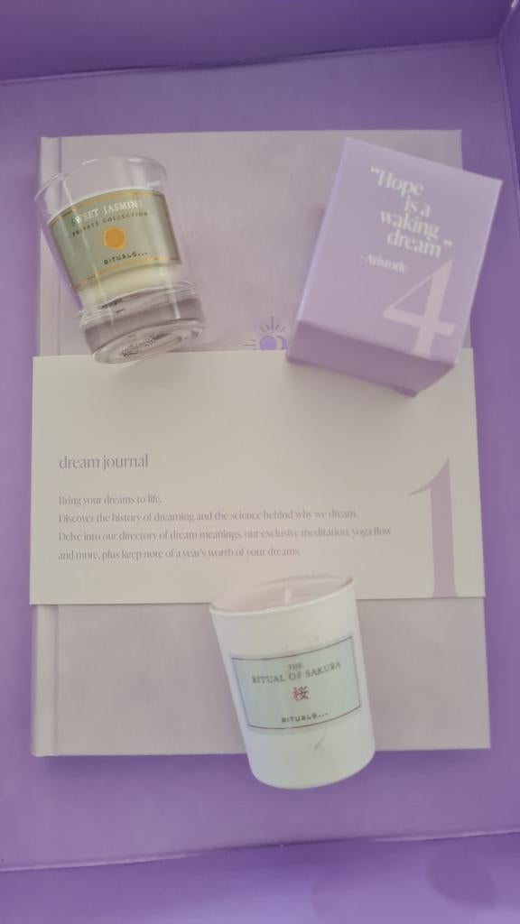 Rituals mini kaarsen en dream journal, NIEUW!, Huis en Inrichting, Overige materialen, Wit, Nieuw, Ophalen of Verzenden