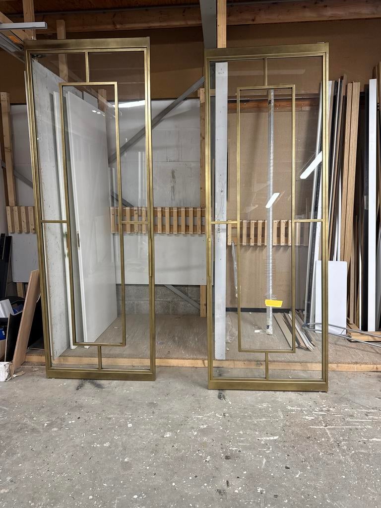 2 Stalen Taatsdeuren Luxe Verouderd Messing 93x263cm, Doe-het-zelf en Verbouw, Deuren en Horren, Ophalen, Gebruikt, 80 tot 100 cm