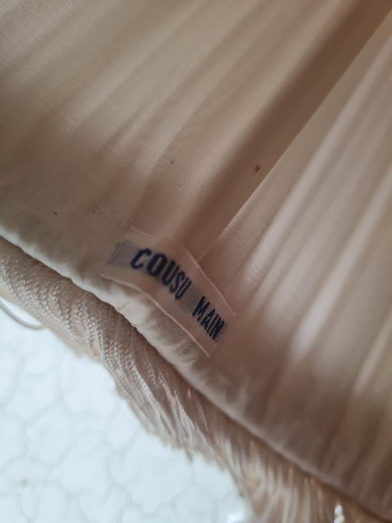 Vintage hand gemaakte lampenkap Frans, Heikant 21 Kaatsheuvel, 25 tot 50 cm, Wit, Vintage romantisch brocante barok klassiek