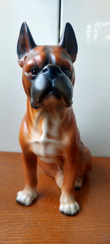 XXL Vintage groot formaat boxer hond beeld 26 cm, Verzamelen, Beelden en Beeldjes, Ophalen of Verzenden, Zo goed als nieuw, Dier