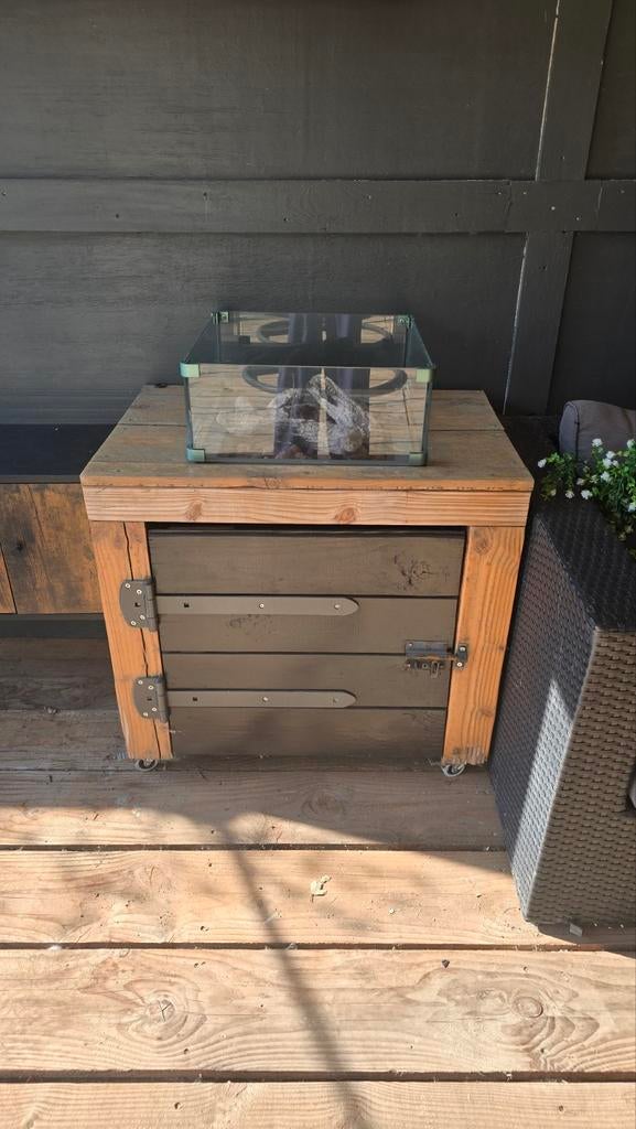 Easy fires kachel met verrijdbare kast, Ophalen, Gebruikt, Gas, Gaskachel