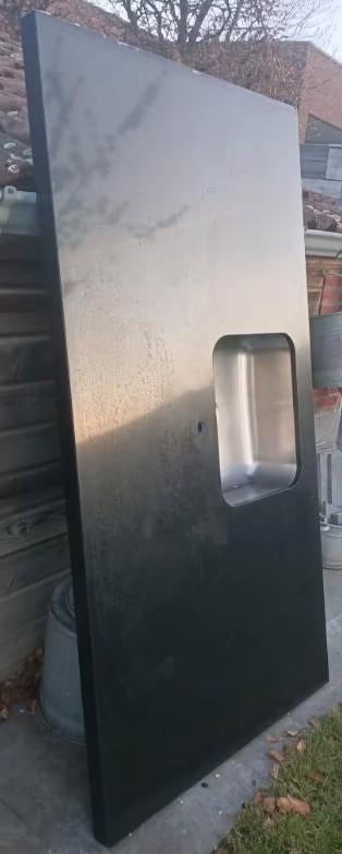 zwart composiet graniet keukenblad buitenkeuken kookeiland, Ophalen, Zo goed als nieuw, Houtskool, Vrijstaand