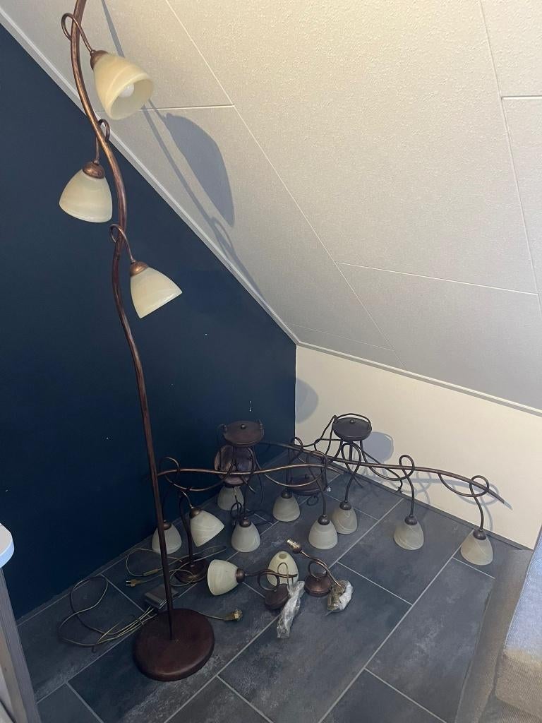 mooie set lampen vintage/retro, Huis en Inrichting, Lampen | Overige, Ophalen, Zo goed als nieuw, Vintage