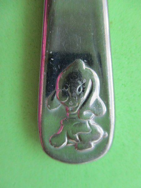 (KB5198) Kinderbestek DIEREN Hondje met flaporen mes, Ophalen of Verzenden, Gebruikt