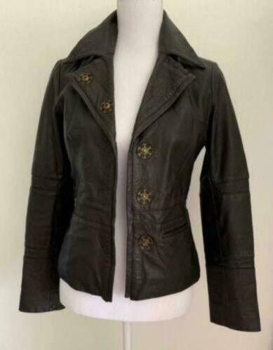 Donker bruine Steps leren jasje maat S!, Bruin, Verzenden, Zo goed als nieuw, Steps