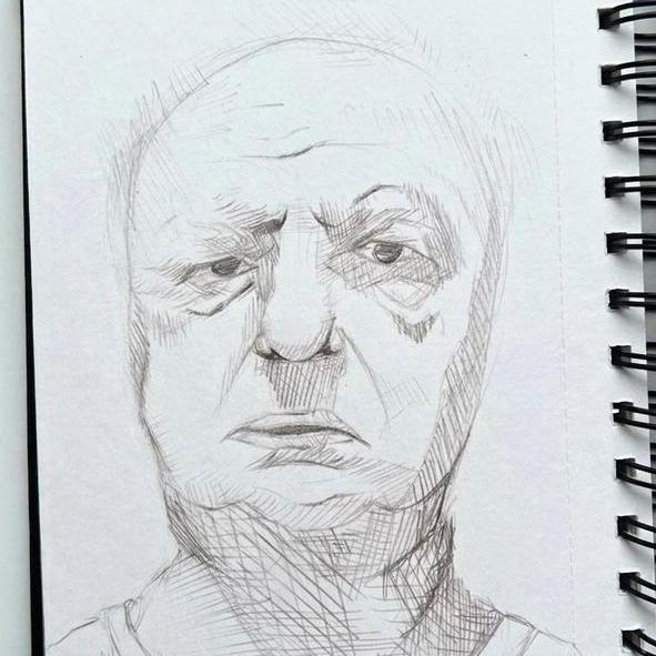 Handgemaakt portret op A5 schetspapier, Antiek en Kunst, Ophalen of Verzenden