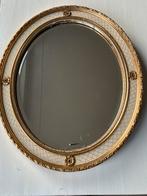 Spiegel antiek goudkleur wit facet Pieterman ovaal hout, Ophalen, Ovaal, Minder dan 50 cm
