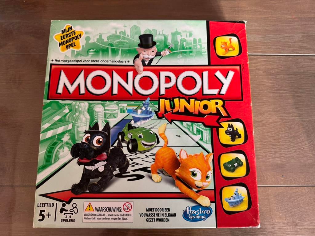 Monopoly junior compleet en igs 7,50 euro vaste prijs, Hobby en Vrije tijd, Gezelschapsspellen | Bordspellen, Ophalen of Verzenden