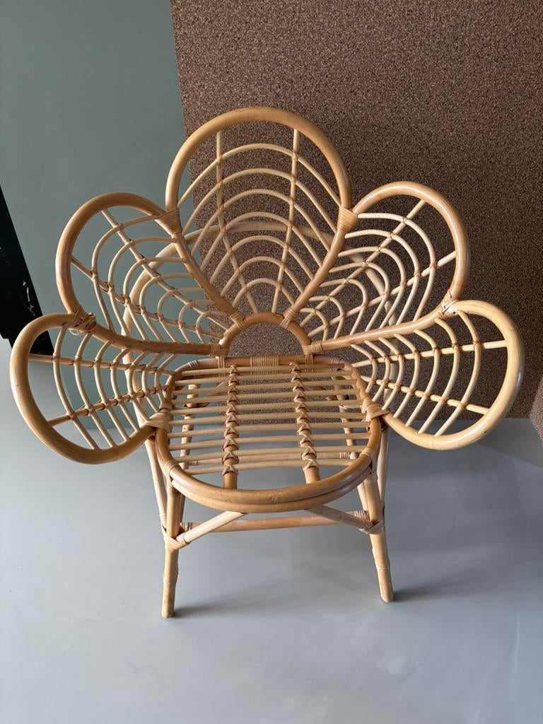 Lotus rotan kuipstoel, Ophalen, Gebruikt, Bruin, Riet of Rotan