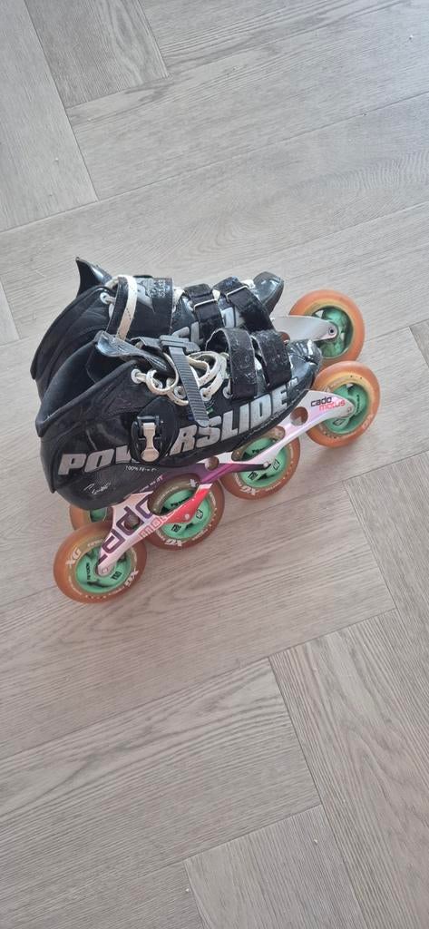 Powerslide professionele skeelers maat 45, gebruikt, Sport en Fitness, Skeelers, Ophalen, Gebruikt, Inline skates 4 wielen, Powerslide