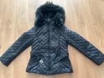 mooie donsjas met een bontkraag, Ophalen of Verzenden, Zo goed als nieuw, Zwart