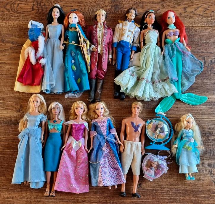 Verschillende Disney princessen barbies, Verzamelen, Poppen, Gebruikt, Pop, Ophalen of Verzenden