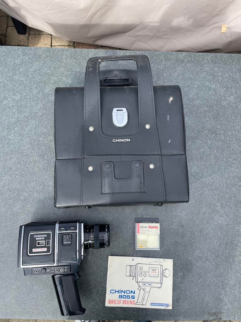 Chinon 805S Direct Sound Super 8 camera met tas en boekje, Ophalen of Verzenden, 8mm, Camera