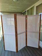 Kamerscherm met houten frame en witte doeken, Ophalen, Zo goed als nieuw