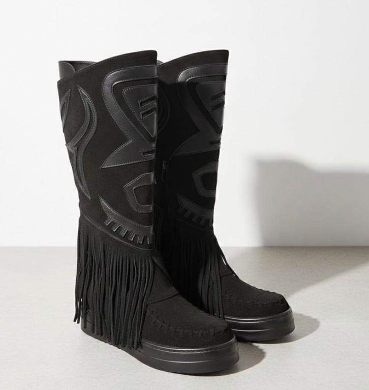 Suedine Boho Fringie Boots maat 36, Kleding | Dames, Schoenen, Nieuw, Hoge laarzen, Zwart, Ophalen of Verzenden