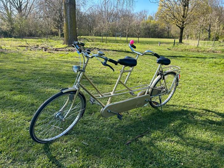 Gouden tandem, Fietsen en Brommers, Fietsen | Tandems, Gebruikt, Minder dan 10 versnellingen, 49 tot 53 cm, 55 cm of meer, Ophalen
