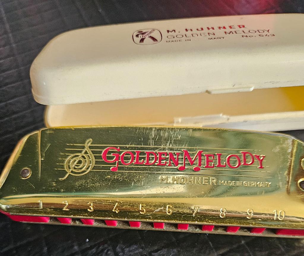 Mondharmonica Golden Melody Hohner, Muziek en Instrumenten, Blaasinstrumenten | Mondharmonica's, Gebruikt, Overige typen, Chromatisch