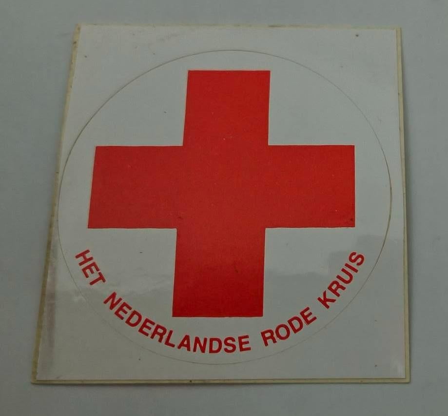 Sticker Nederlandse rode kruis, Verzamelen, Ophalen of Verzenden, Zo goed als nieuw, Bedrijf of Vereniging