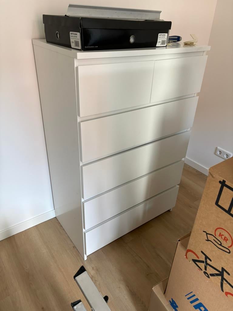 Malm ladekast wit, Huis en Inrichting, Kasten | Ladekasten, Ophalen, 50 tot 100 cm, Zo goed als nieuw, 3 of 4 laden