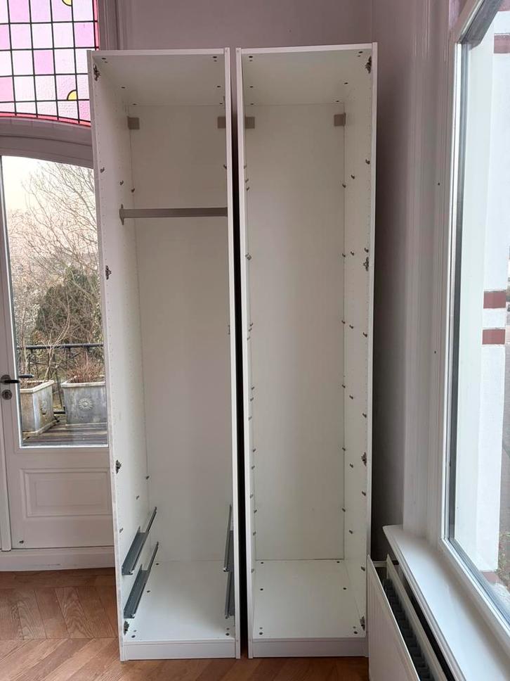 Dubbele Ikea PAX kledingkast wit met spiegeldeur, Huis en Inrichting, Kasten | Kledingkasten, Gebruikt, 200 cm of meer, 50 tot 100 cm