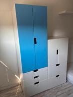 IKEA Stuva kledingkast en opbergkast - blauw/wit, Ophalen, Gebruikt, 100 tot 150 cm, Met lade(s)
