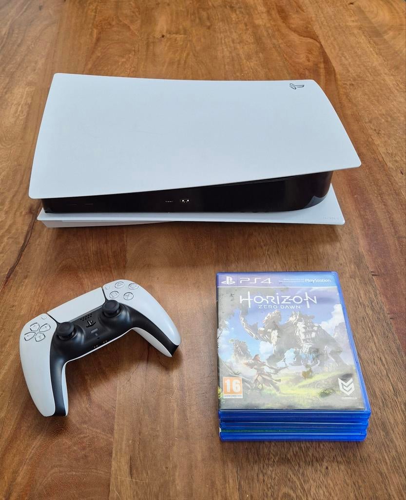 PlayStation 5 Disc Edition + Controller + 3 Games, Ophalen, Zo goed als nieuw, Playstation 5