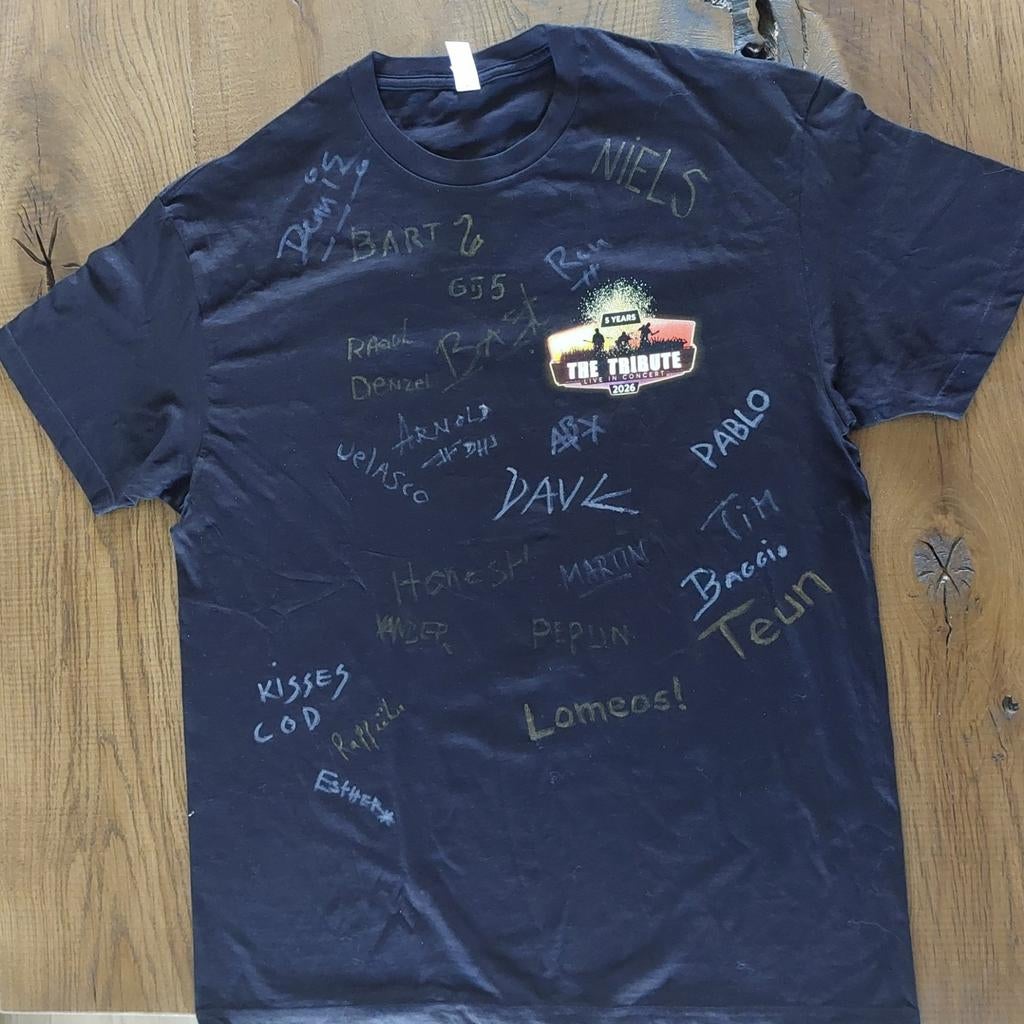 Gesigneerd Jubileum Shirt - 5 Jaar The Tribute, The Tribute, Zwart, Ophalen of Verzenden, Maat 56/58 (XL)