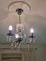 Kleine 3 arms kroonluchter incl. ledlampjes, Ophalen of Verzenden, Gebruikt, Glas