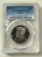 2001-S USA Proof Silver Half Dollar Kennedy PCGS PF69DAM, Ophalen, Noord-Amerika, Losse munt, Zilver