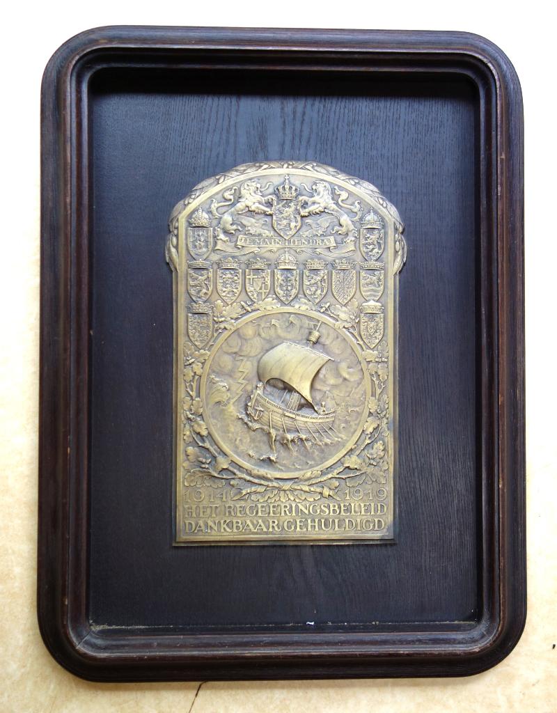 Grote plaquette Wienecke voor Gerritsen Zeist, Ophalen of Verzenden, Brons, Nederland