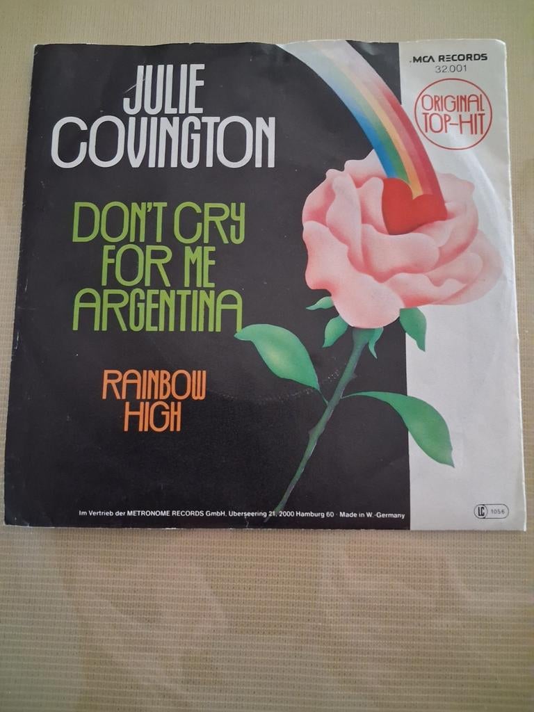 JULIE COVINGTON HOES VINYL NIEUWSTAAT, Ophalen of Verzenden, Zo goed als nieuw, 7 inch