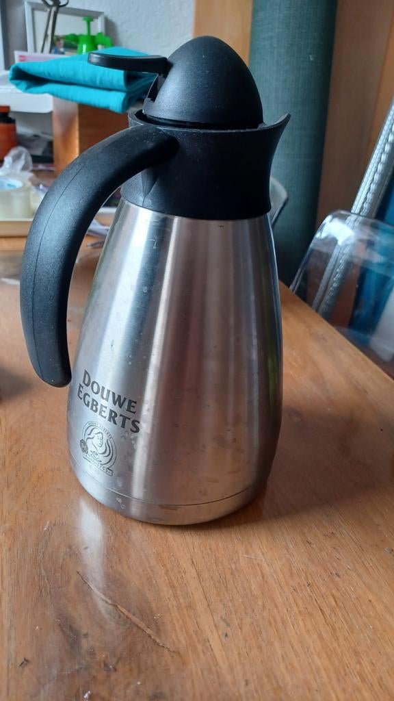 Douwe Egberts 1 liter thermoskan / thermosfles ZGAN, Huis en Inrichting, Keuken | Servies, Overige materialen, Ophalen of Verzenden