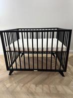 Bopita Box Retro babybox – Zwart (incl. matras) – Z.g.a.n., Boxkleed, Vierkant, Ophalen of Verzenden, Zo goed als nieuw