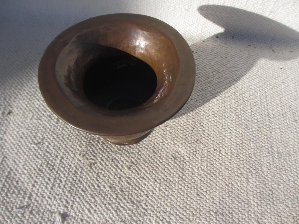 Antieke koperen kwispedoor jaren 1880-1900, Antiek en Kunst, Ophalen of Verzenden