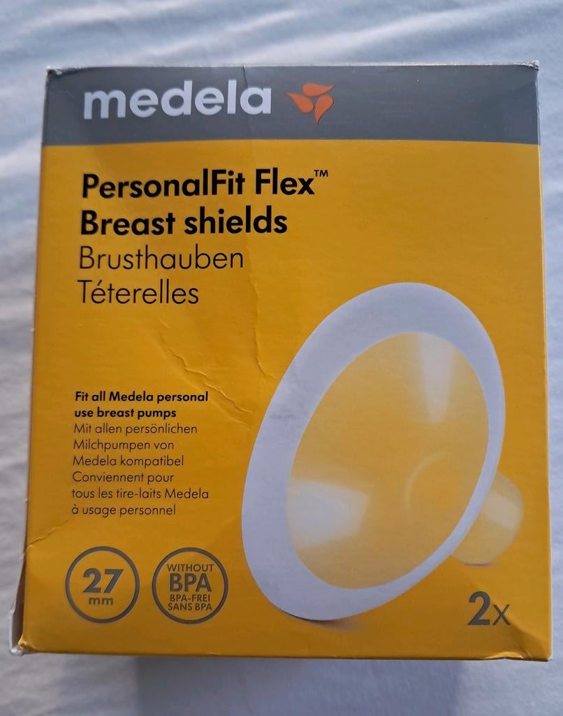 2x Medela borstschelp met zachte rand mt L, 27mm, Ophalen of Verzenden, Zo goed als nieuw, Borstkolf