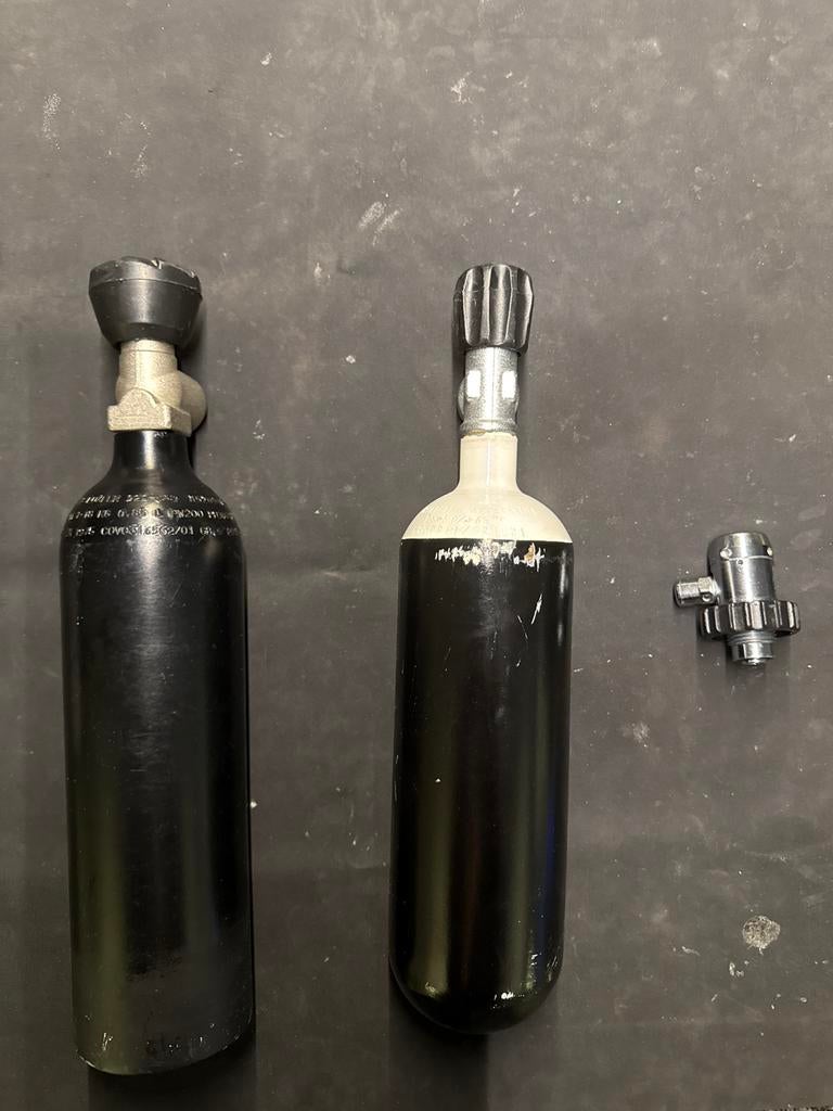 Argon setje: 1,0L staal, 0,85L alu, automaat, Ophalen of Verzenden, Gebruikt