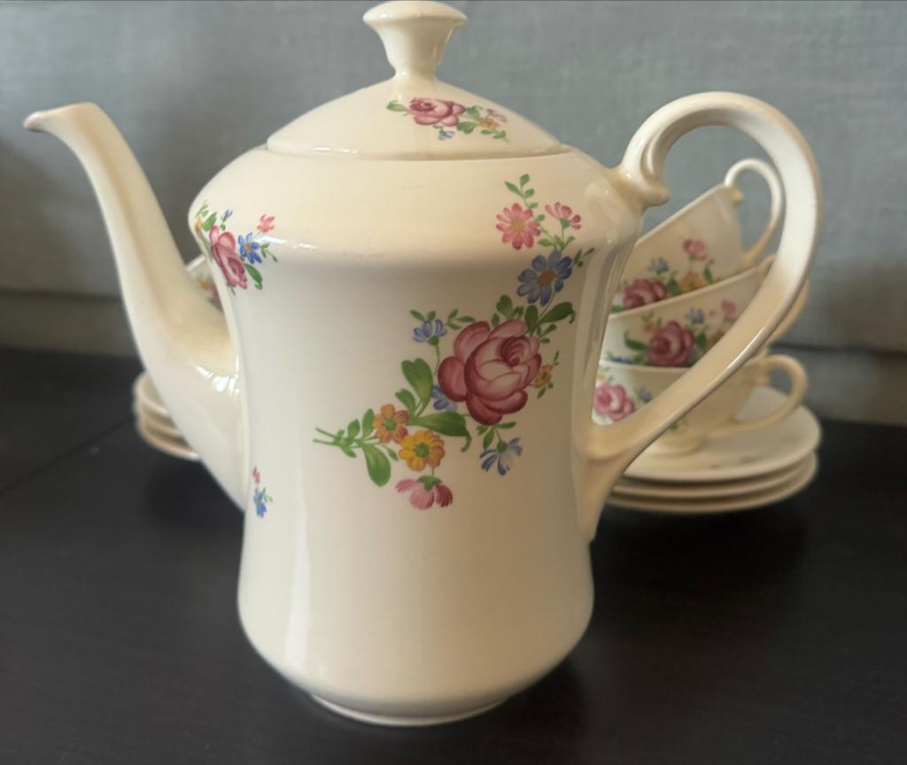 Mosa Maastricht theeservies 'Enkel Roosje' jaren '30, 6-pers, Antiek en Kunst, Ophalen of Verzenden