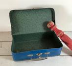 Vintage blauw koffertje van geperst karton, Ophalen of Verzenden