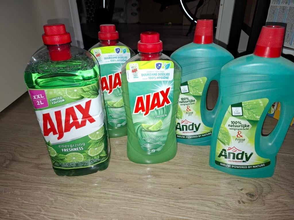 Ajax en Andy schoonmaakmiddelen en Dreft afwasmiddel, Ophalen